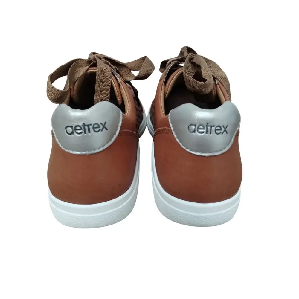 Aetrex Women's‎ Leather Courtney Lace-up Sneakers size 6-6½ Foot Support Cuttout